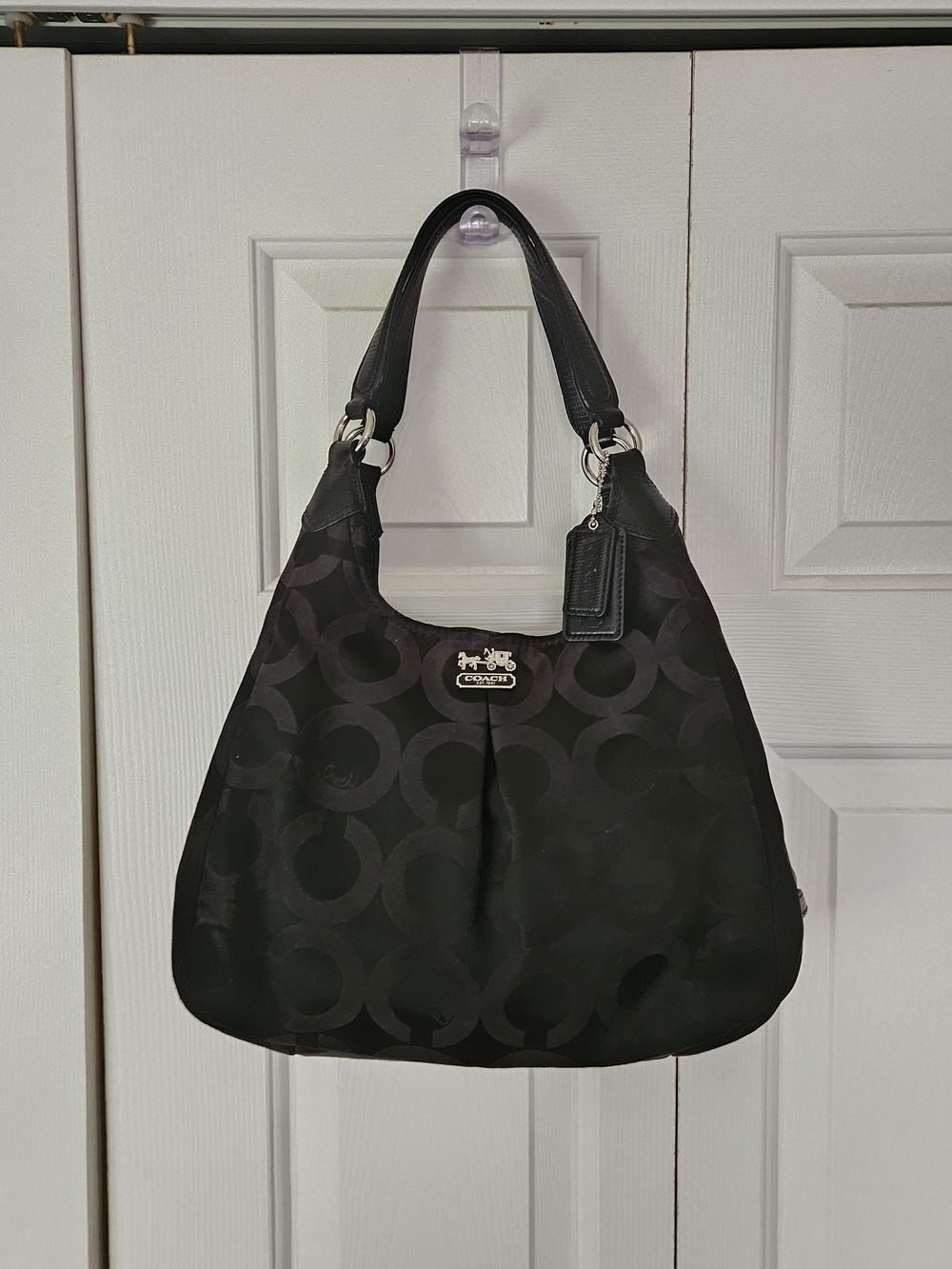 Coach Black Signature Hobo Bag